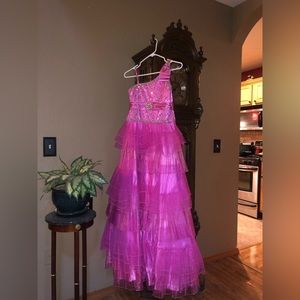 magenta pageant dress